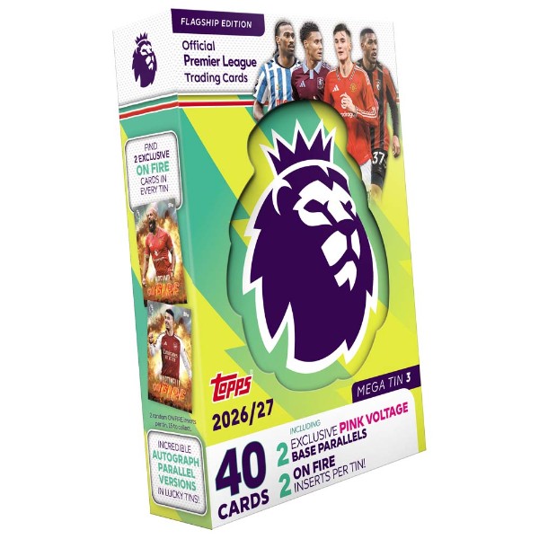 EPL - TC - Topps 2027 Flagship Premier League Mega Tin (Assorted) - Packshot 6
