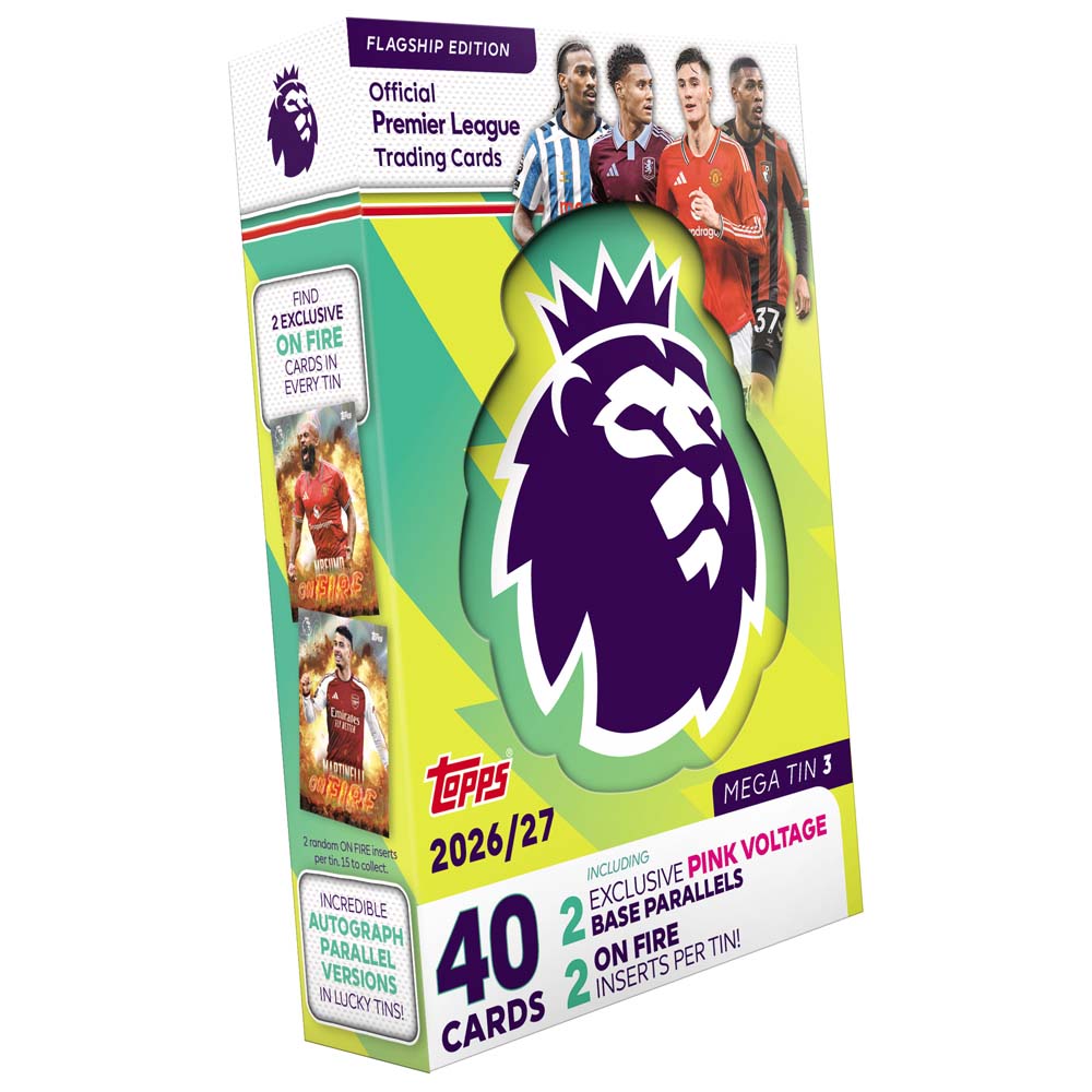 EPL - TC - Topps 2027 Flagship Premier League Mega Tin (Assorted) - Packshot 6