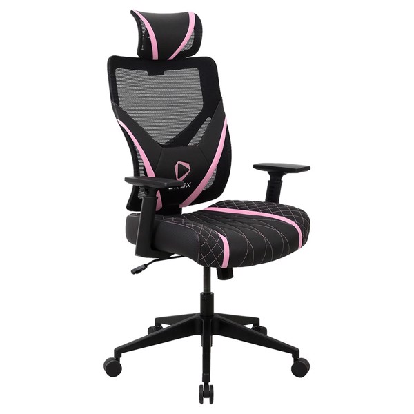 OneX GE300 Breathable Ergonomic Gaming Chair - Black/Pink - Packshot 2