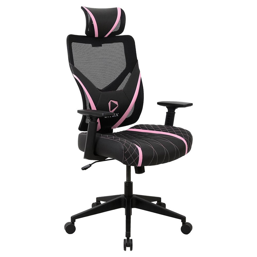 OneX GE300 Breathable Ergonomic Gaming Chair - Black/Pink - Packshot 2