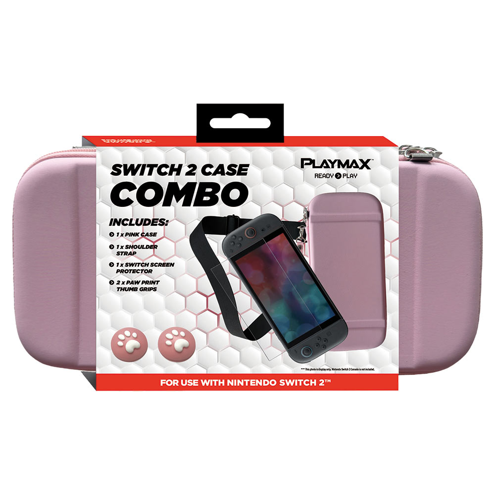 Playmax Deluxe Travel Case Combo for Nintendo Switch Pink
