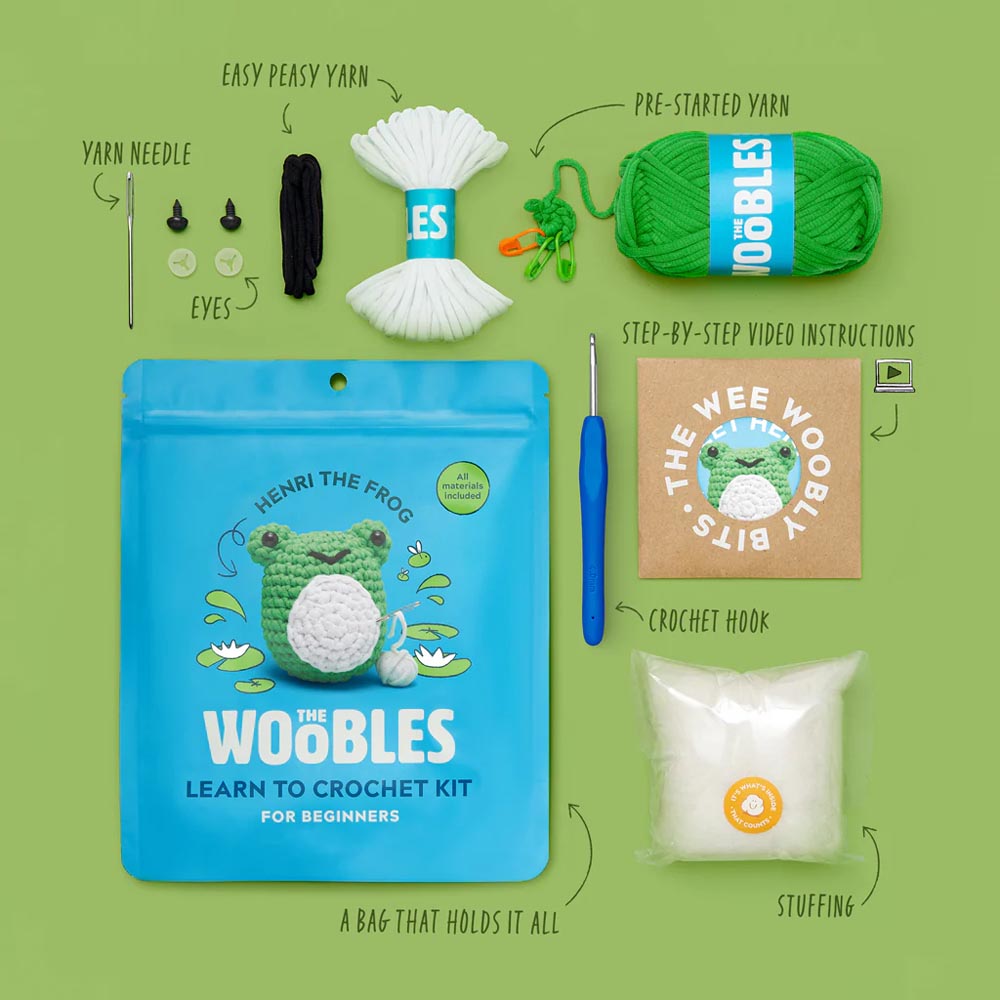 The WOOBLES - Henri the Frog Crochet Kit - Packshot 3