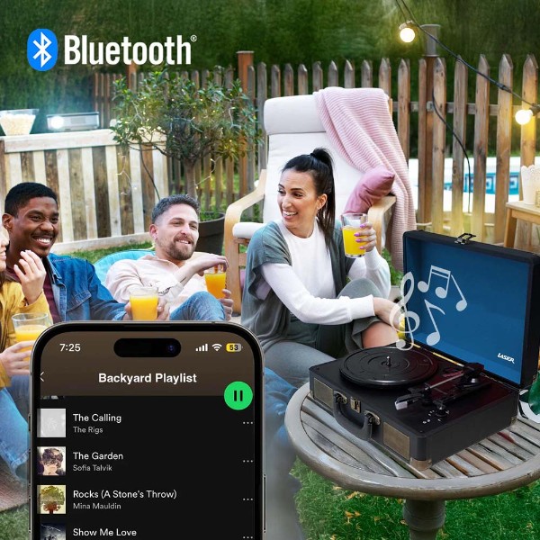 Laser - Bluetooth Suitcase Turntable with Speaker - Packshot 2