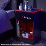 X Rocker Carbon-Tek Bedside Table with Wireless Charging and LED Lights - Black - Packshot 6