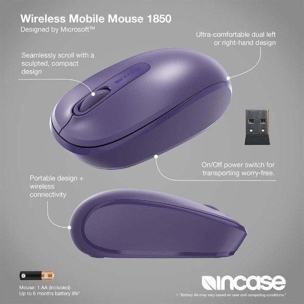 Incase - Wireless Mobile Mouse 1850 - Purple - Packshot 5