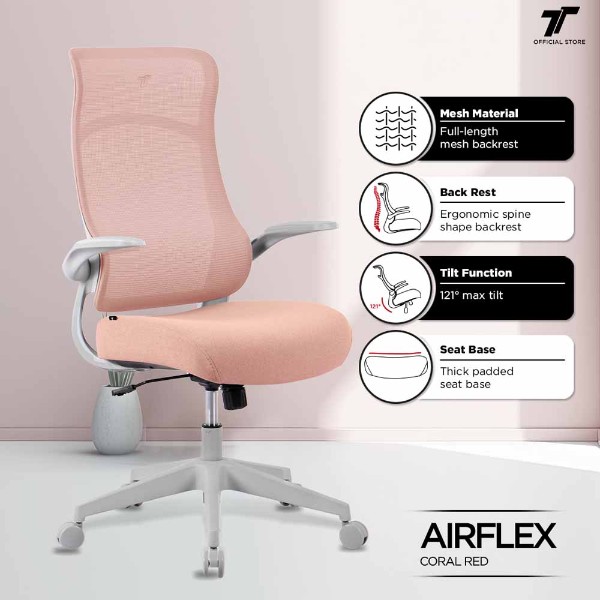 TT AIRFLEX Ergochair - Coral Red - Packshot 5