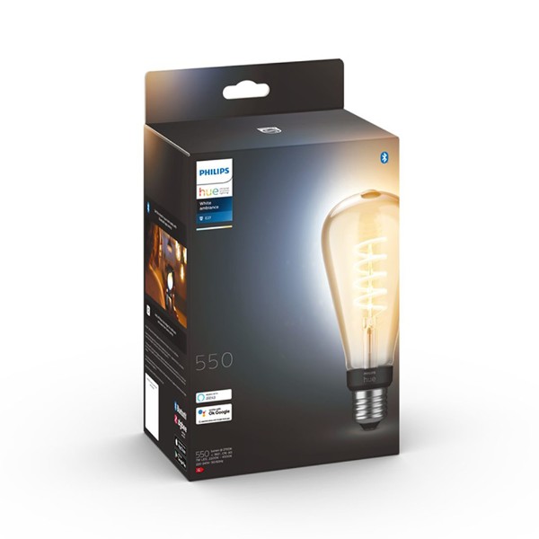Philips - Hue White Ambiance Filament ST72 Edison - E27 Smart Bulb - Packshot 4