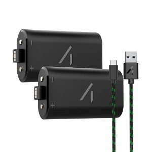 4Gamers - XBOX Wireless Controller Twin Play & Charge High Capacity Battery Packs - Black