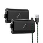 4Gamers - XBOX Wireless Controller Twin Play & Charge High Capacity Battery Packs - Black - Packshot 1