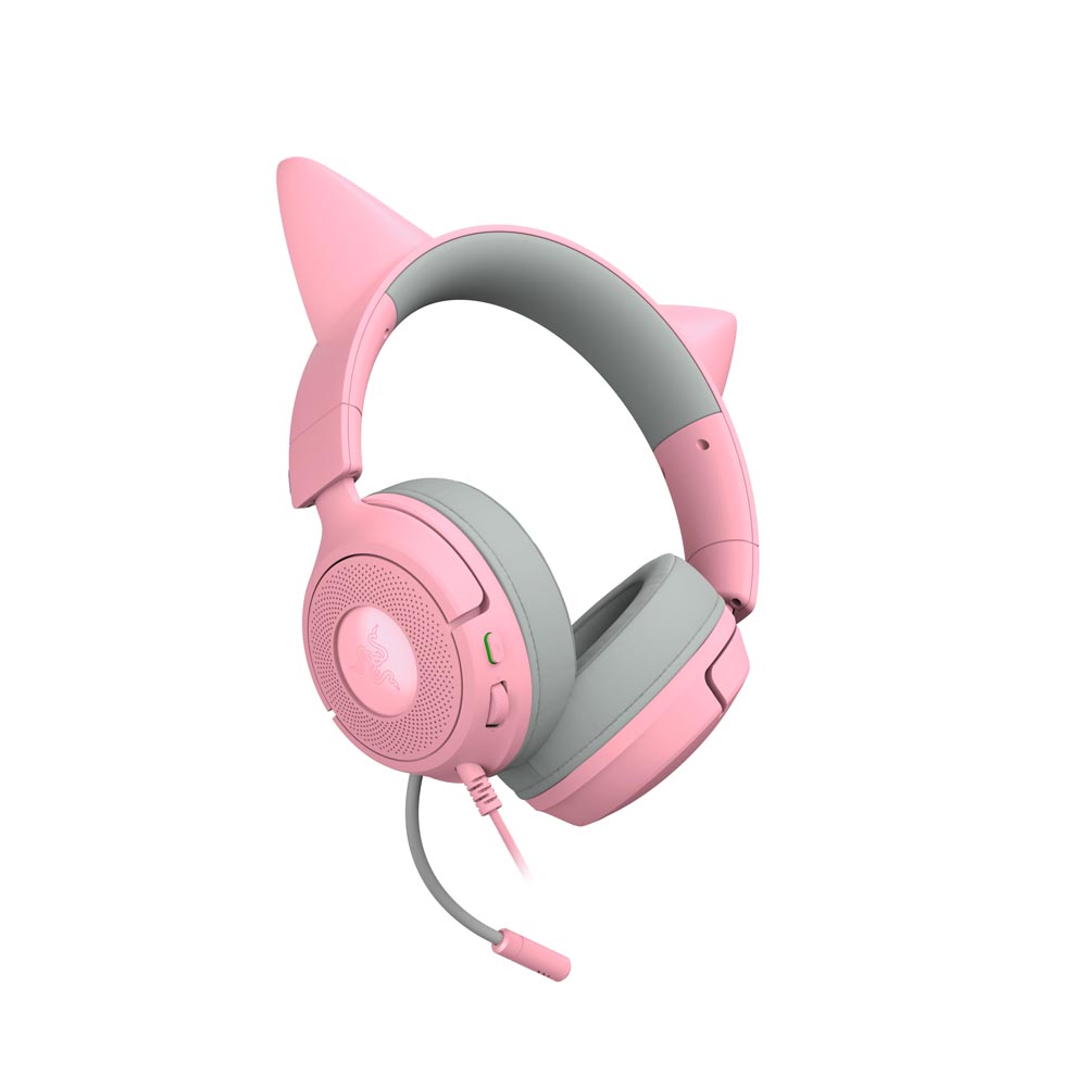 Razer Kraken V3 X Kitty Ears Gaming Wired Headset - Quartz - Packshot 3