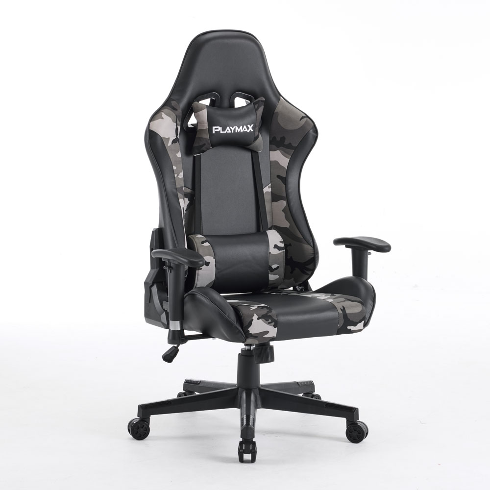 Playmax - Elite Gaming Chair - Fabric Black and Grey Camo - Packshot 2