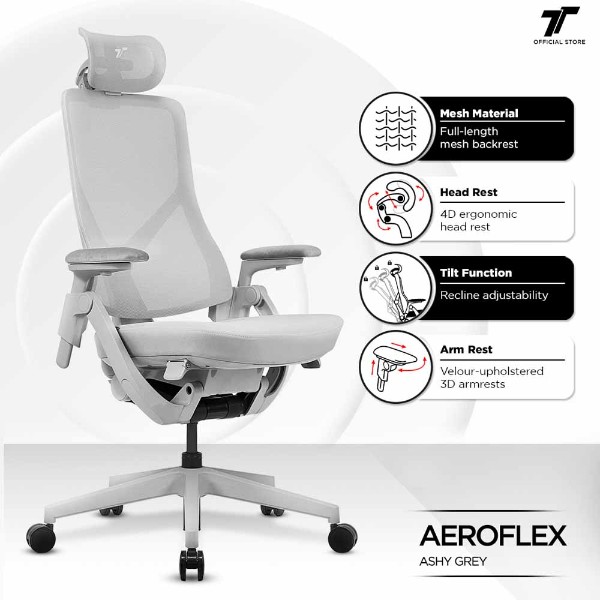TT Aeroflex Ergochair - Ashy Grey - Packshot 5
