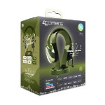 4Gamers Panther Gaming Headset Wave Forest + Headset Stand with Base - Packshot 2