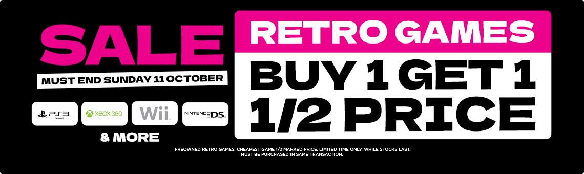 Sale - Retro Games Buy 1 Get 1 1/2 Price! - EB Games Australia