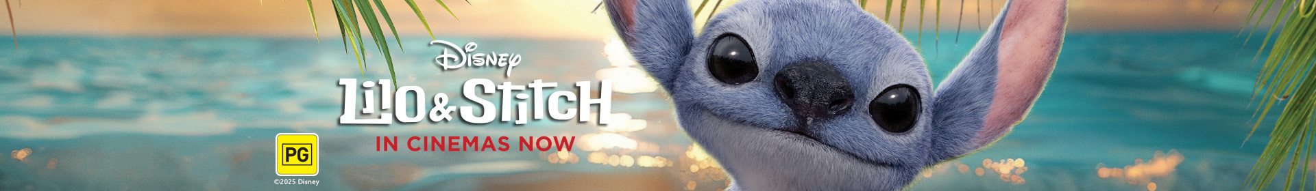 Disney's Lilo & Stitch - In Cinemas Now, rated PG, © 2025 Disney