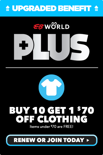 Buy 10 Get $70 Off Clothing with EB World PLUS - Join Today!