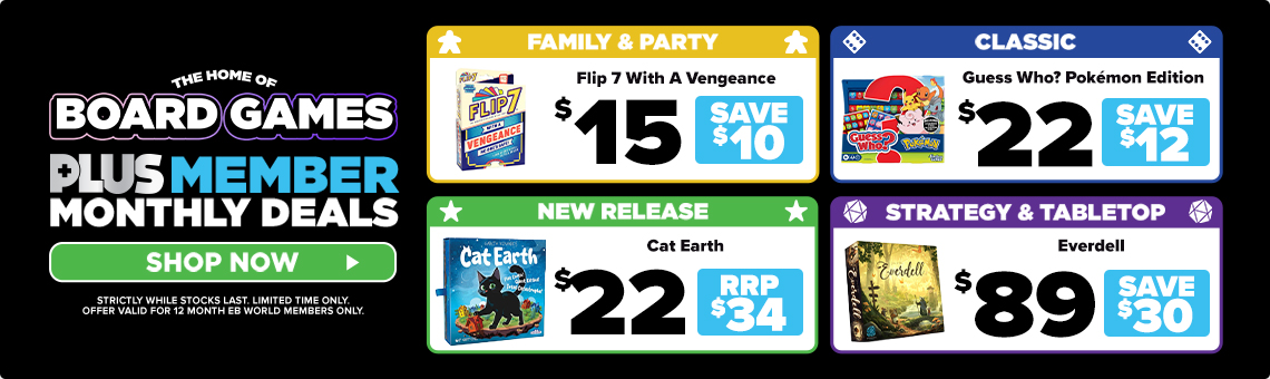 PLUS Member Monthly Board Game Deals - September - EB Games Australia