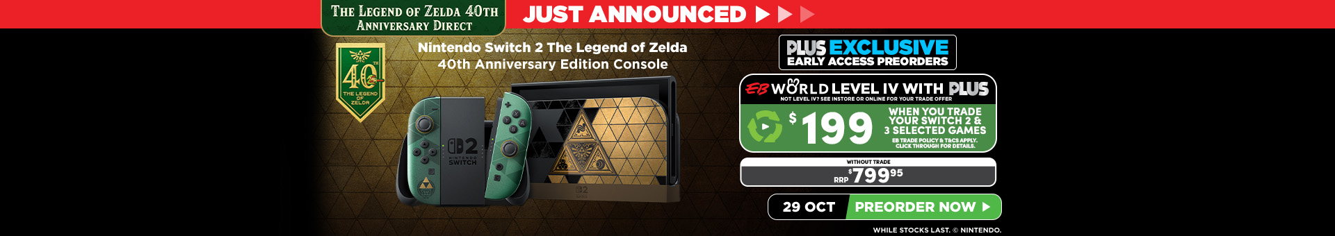 The Legend of Zelda - 50th Anniversary Edition Console - EB Games Australia