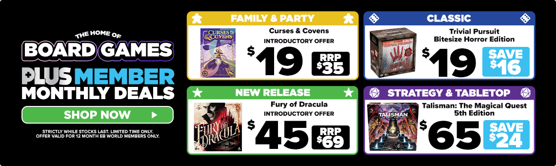 PLUS Member Monthly Board Game Deals - October - EB Games Australia