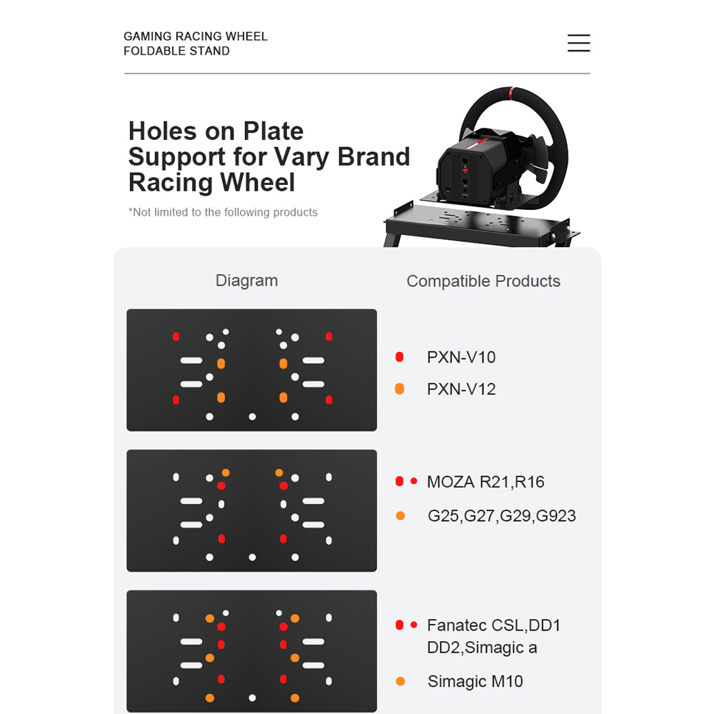 PXN - A10 Foldable Racing Wheel Stand - Screenshot 6