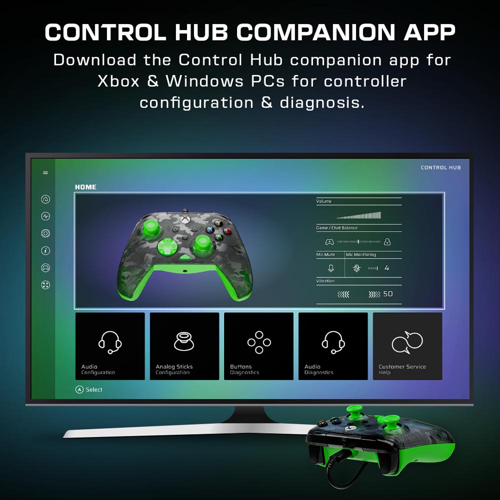 Turtle Beach - Rematch Core Wired Controller for Xbox – Ghost Black Camo/Green - Screenshot 3