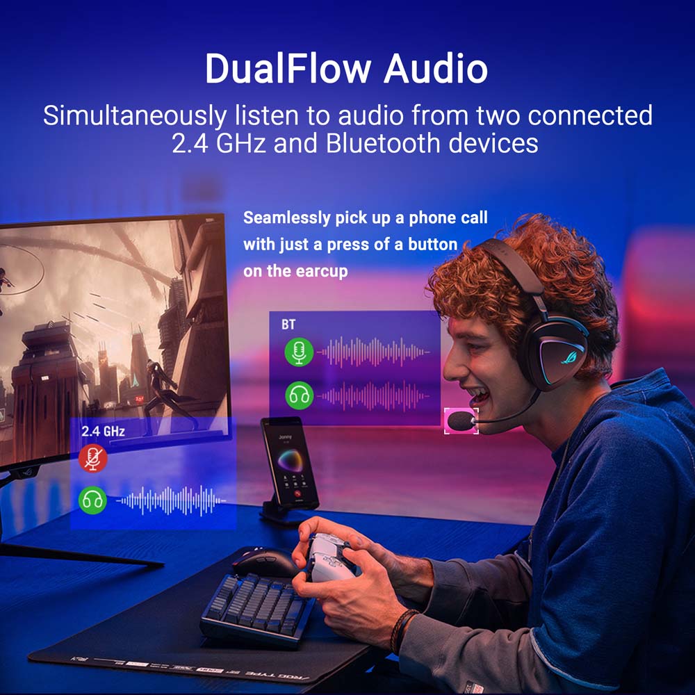 ASUS ROG - Delta II Wireless Gaming Headset - Black - Screenshot 3