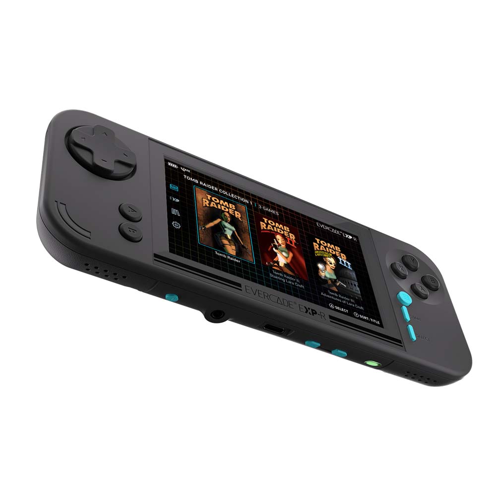 Evercade Neon Retro EXP-R Handheld + Tomb Raider Collection 1 Console Bundle - Screenshot 1
