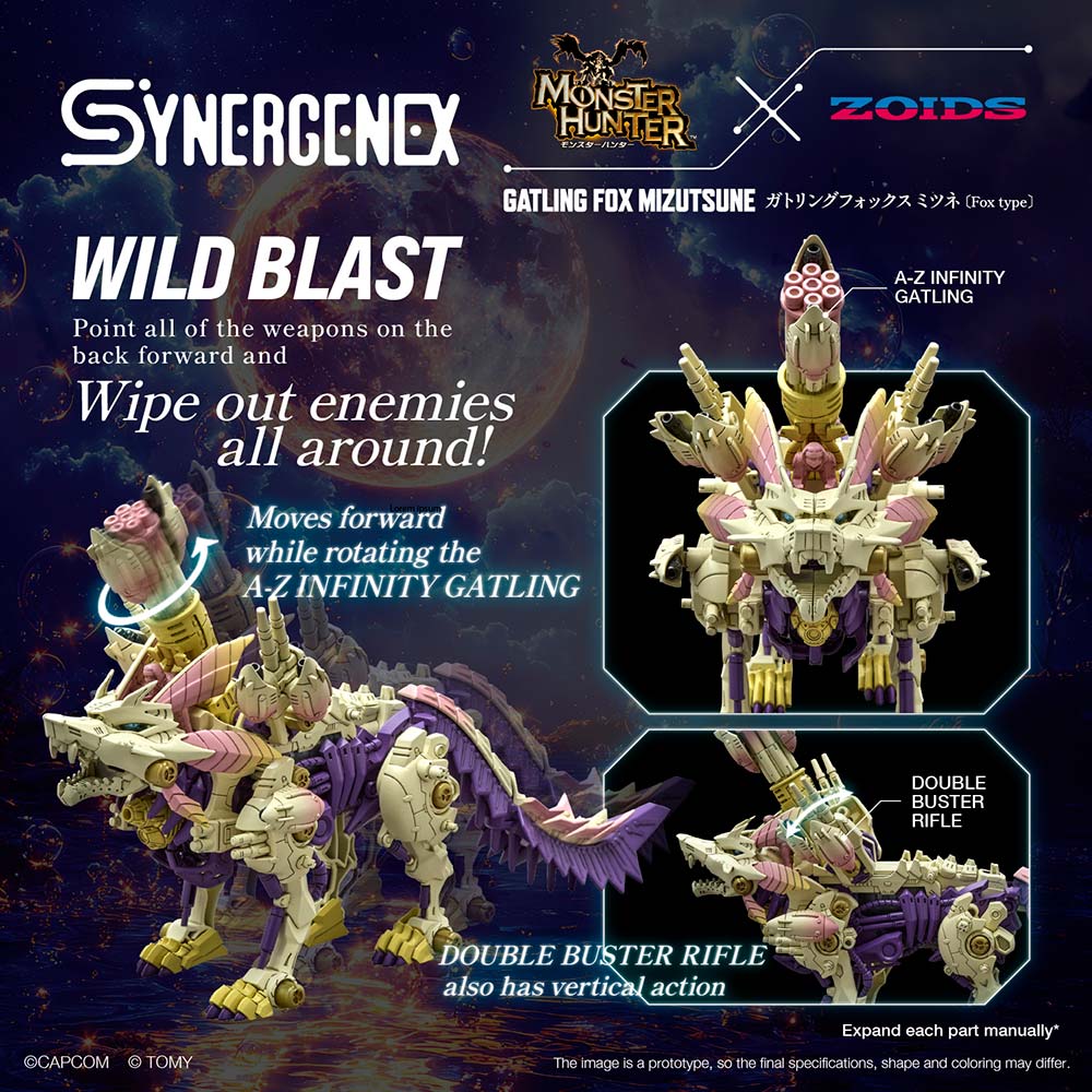 Monster Hunter x Zoids - Gatling Fox Mizutsune Model Kit - Screenshot 4