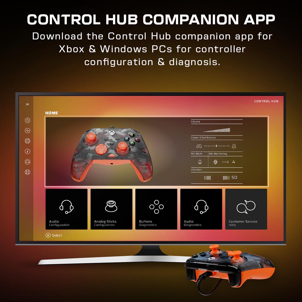 Turtle Beach - Rematch Core Wired Controller for Xbox – Ghost Black Camo/Orange - Screenshot 4