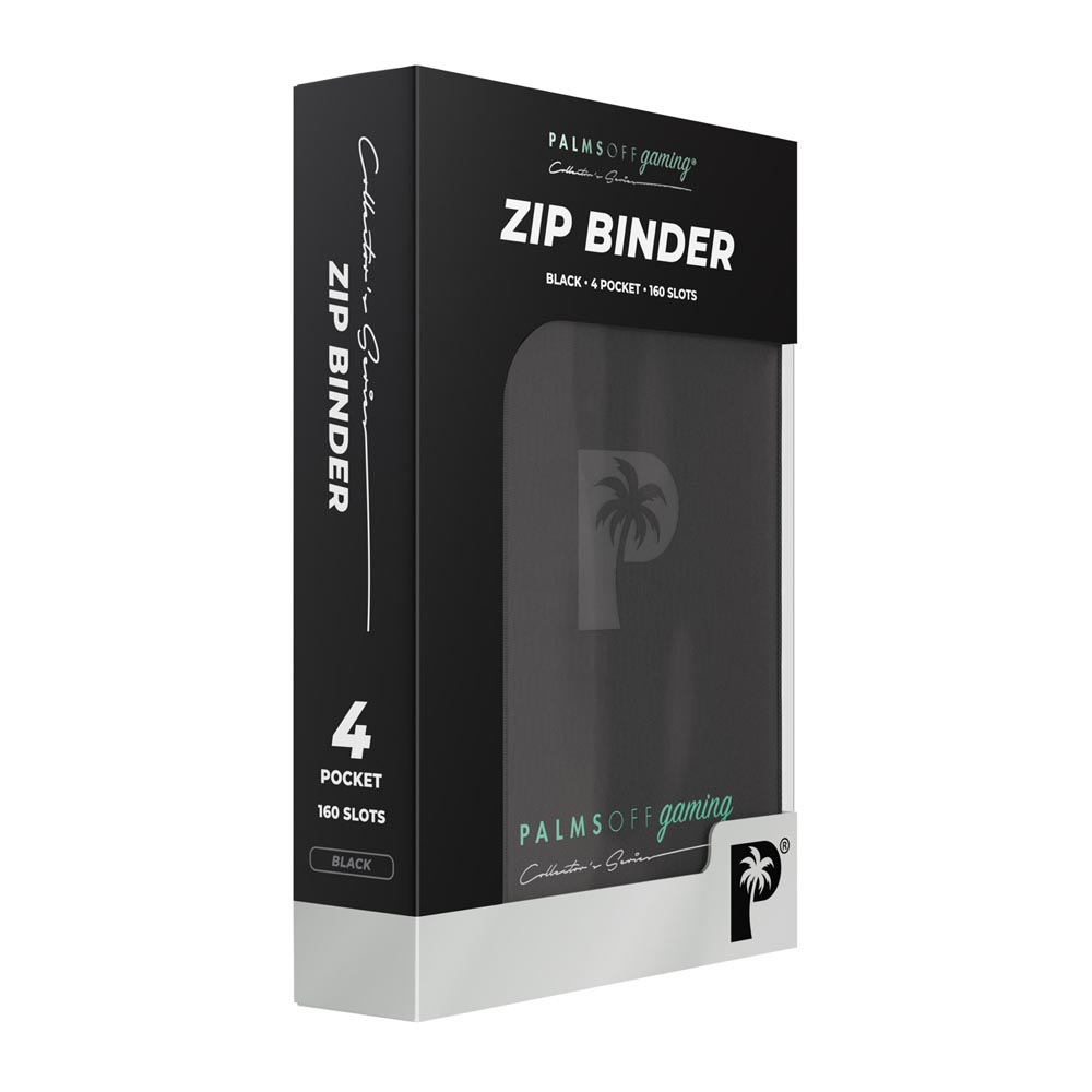 Palms Off Gaming - Collector's Series 4 Pocket Zip Trading Card Binder - Black - Screenshot 1