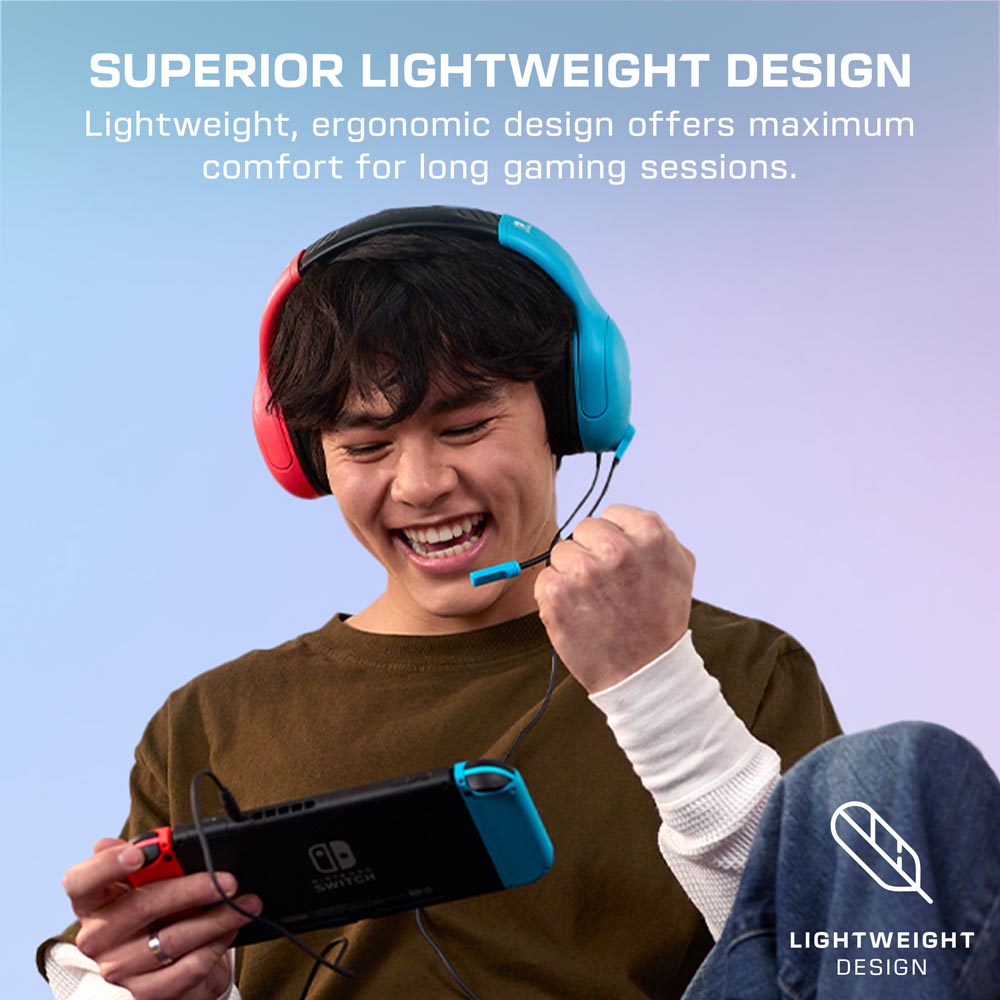 Turtle Beach - Airlite Fit Wired Gaming Headset - Neon Blue & Red - Screenshot 7