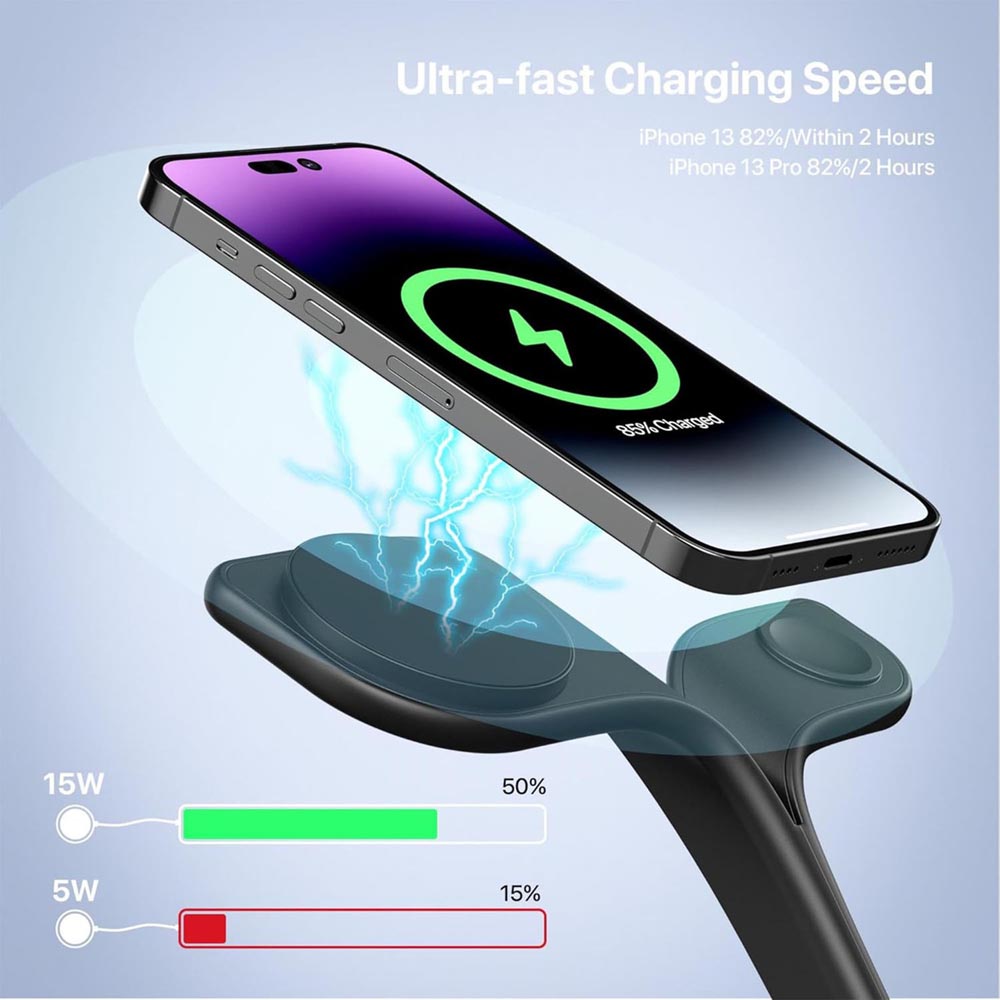 Laser 5 in 1 Wireless Charging Station with Night Light - Screenshot 3