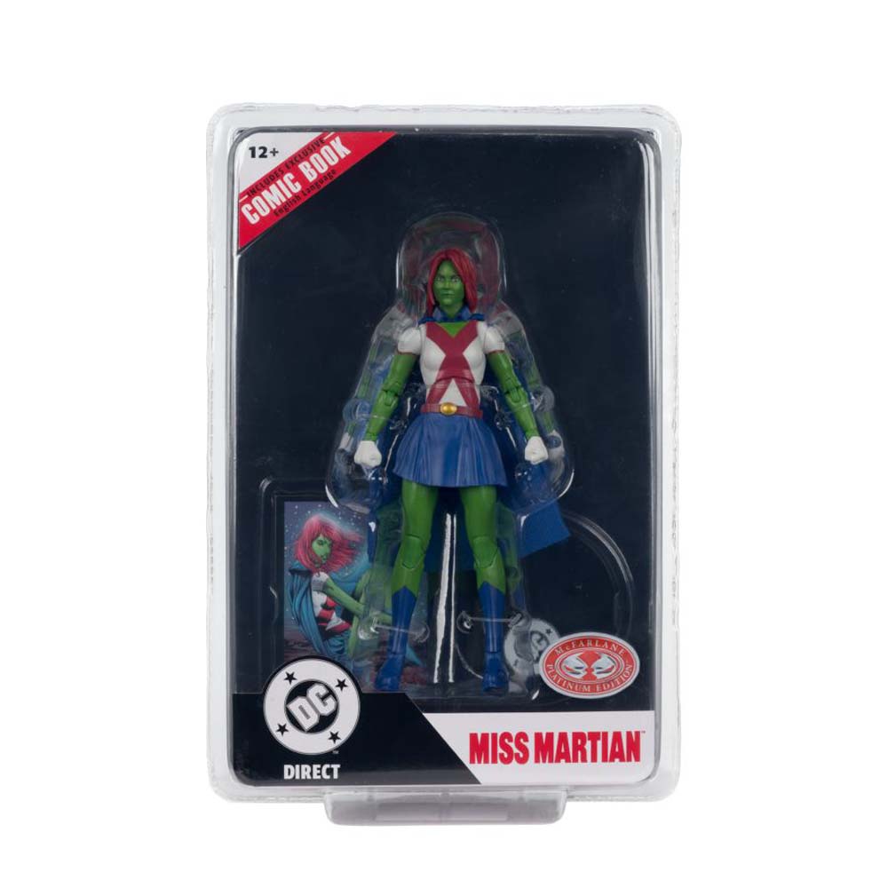 DC Comics - Teen Titans - Miss Martian (Teen Titans #41) Red Platinum Edition Page Punchers 7" Action Figure with Comic Book - Screenshot 2