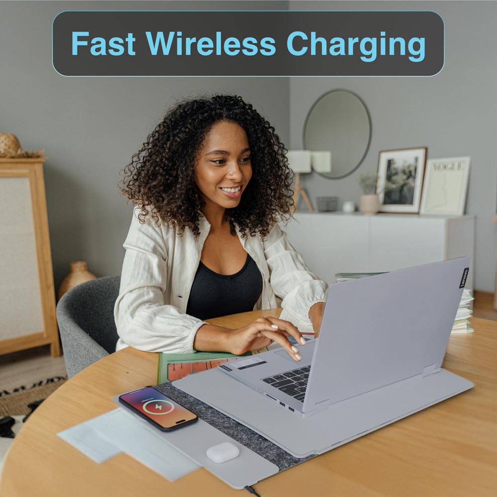 Laser Wireless Charging Laptop Sleeve Up to 16 Inch - Grey - Screenshot 2
