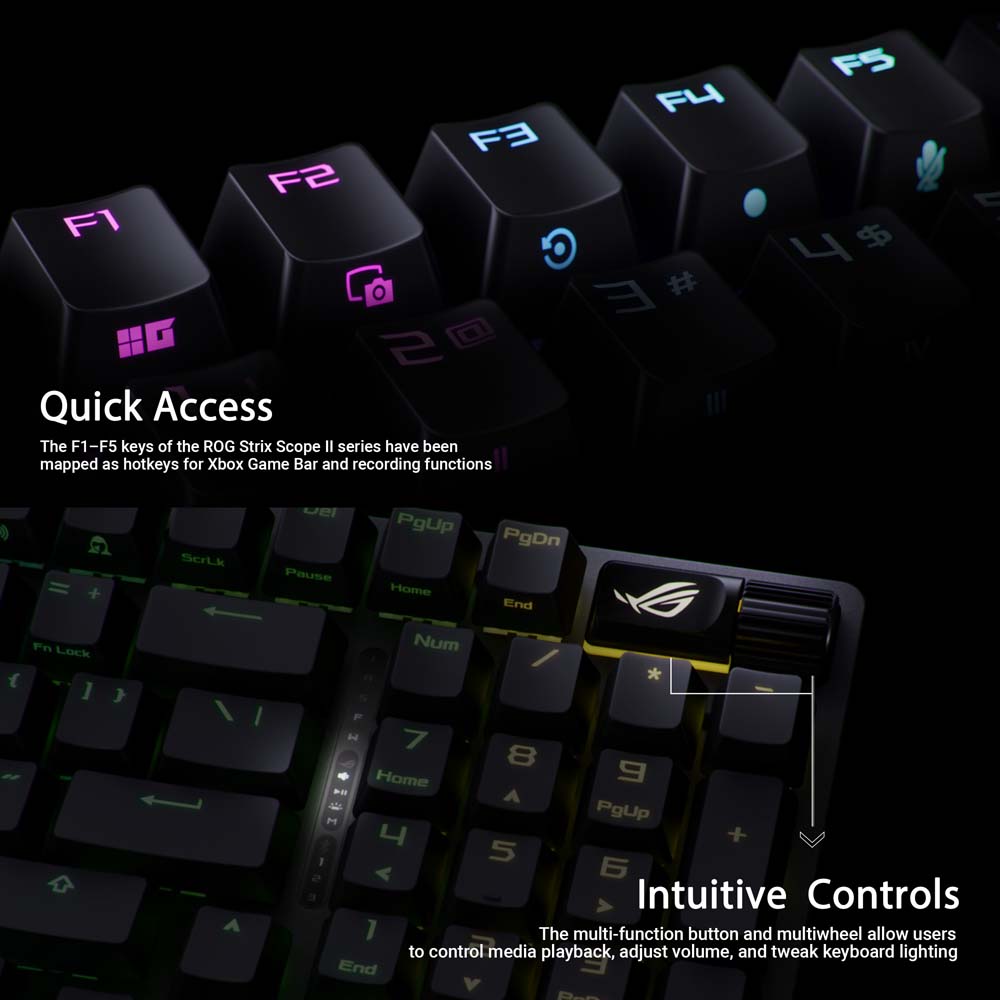 ASUS ROG - Strix Scope II 96 Wireless Keyboard (NX Snow Switch) - Black - Screenshot 7