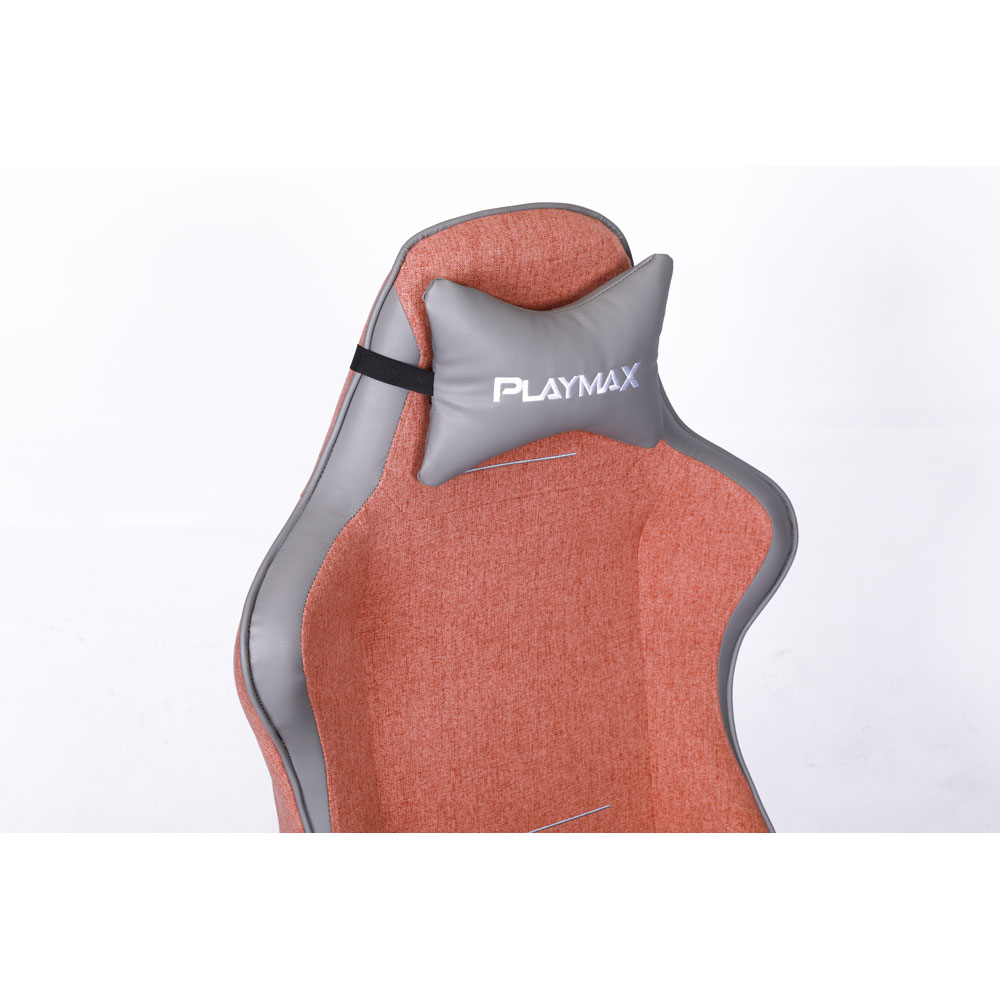 Playmax - Elite Gaming Chair - Fabric Pink and Light Grey - Screenshot 3