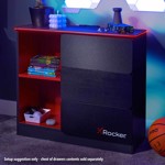 X Rocker Carbon-Tek Chest of 3 Drawers with LED Lights - Black - Screenshot 1