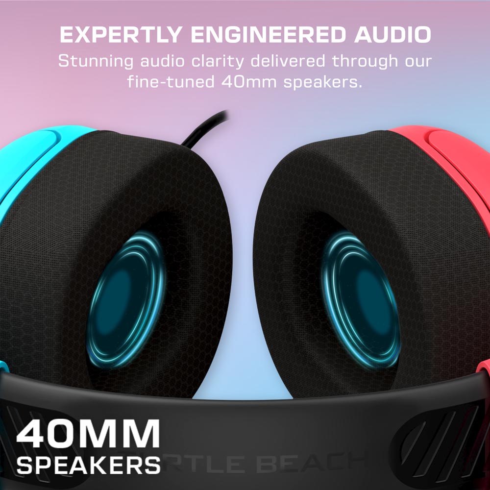 Turtle Beach - Airlite Fit Wired Gaming Headset - Neon Blue & Red - Screenshot 6