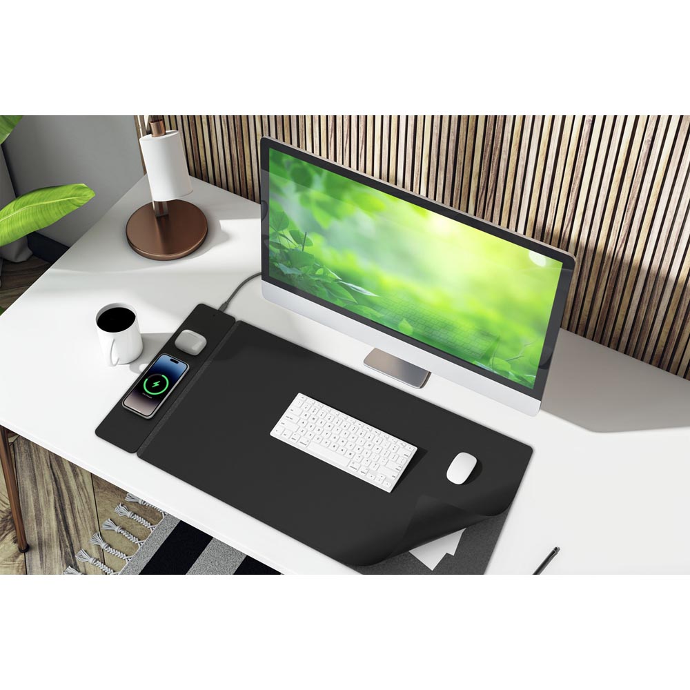 Laser Wireless Charging Desk Mat - Black - Screenshot 7