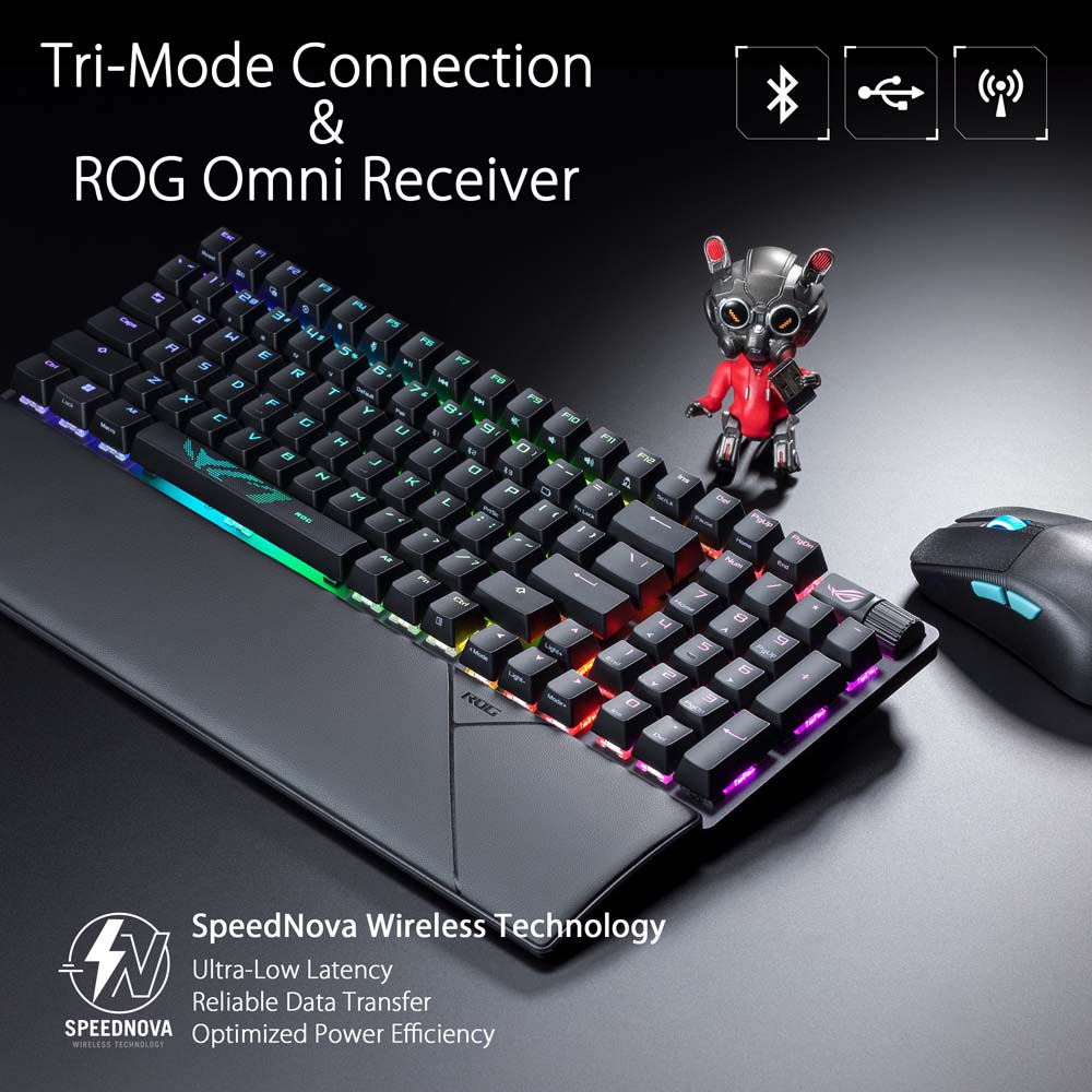ASUS ROG - Strix Scope II 96 Wireless Keyboard (NX Snow Switch) - Black - Screenshot 3