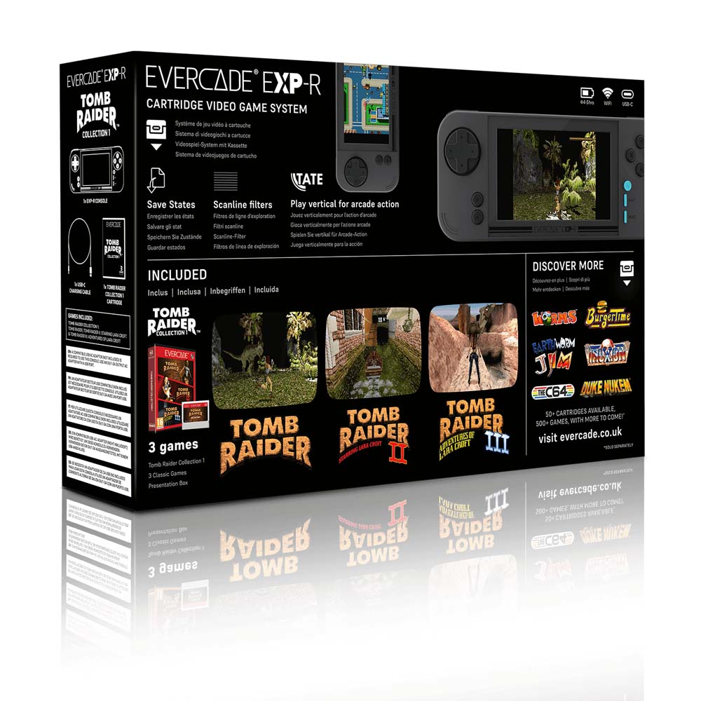 Evercade Neon Retro EXP-R Handheld + Tomb Raider Collection 1 Console Bundle - Screenshot 7