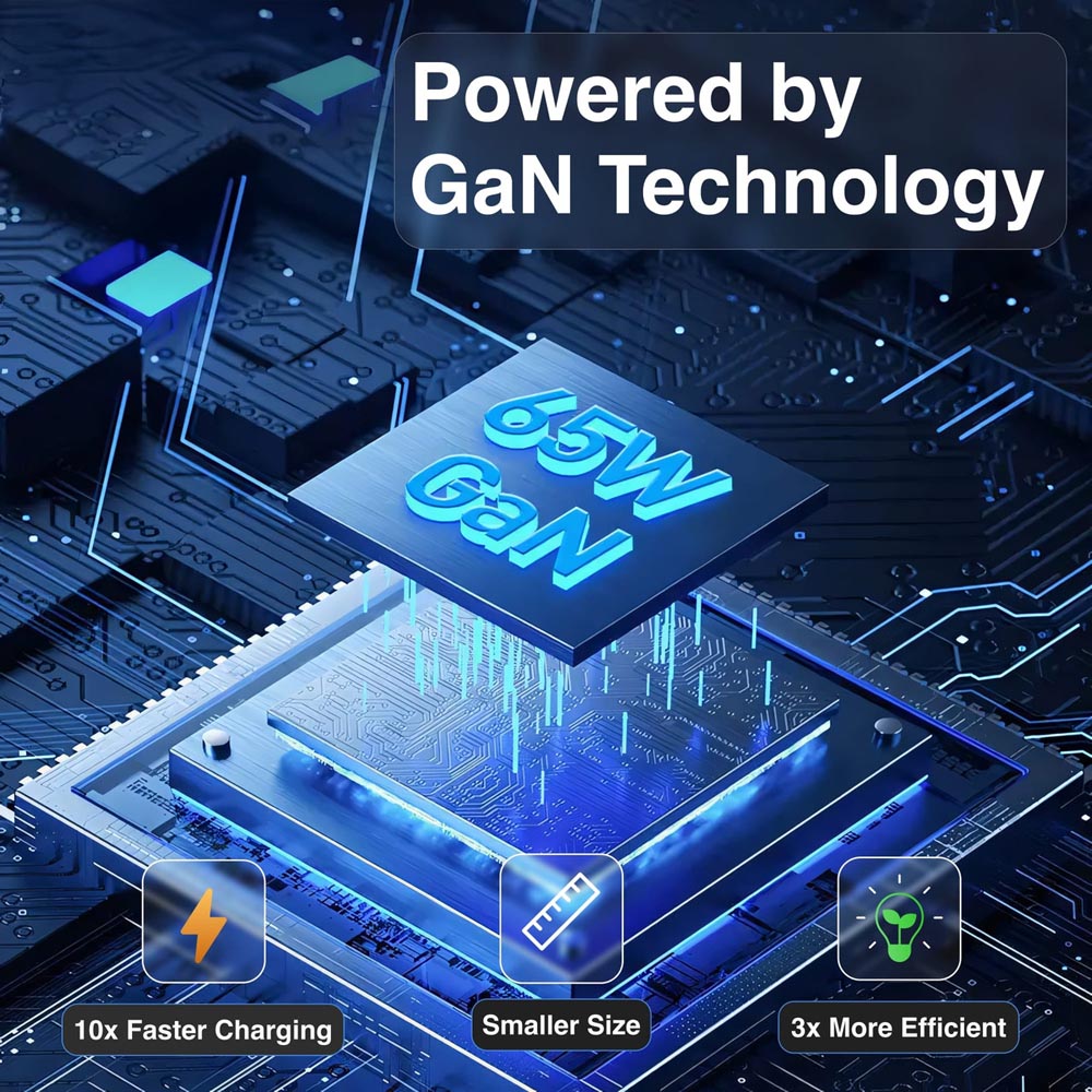 Laser 65W GaN Wall Charger with 4 Adaptors - Screenshot 3