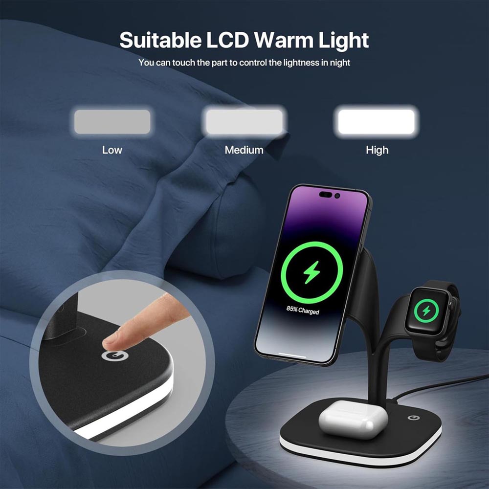 Laser 5 in 1 Wireless Charging Station with Night Light - Screenshot 2