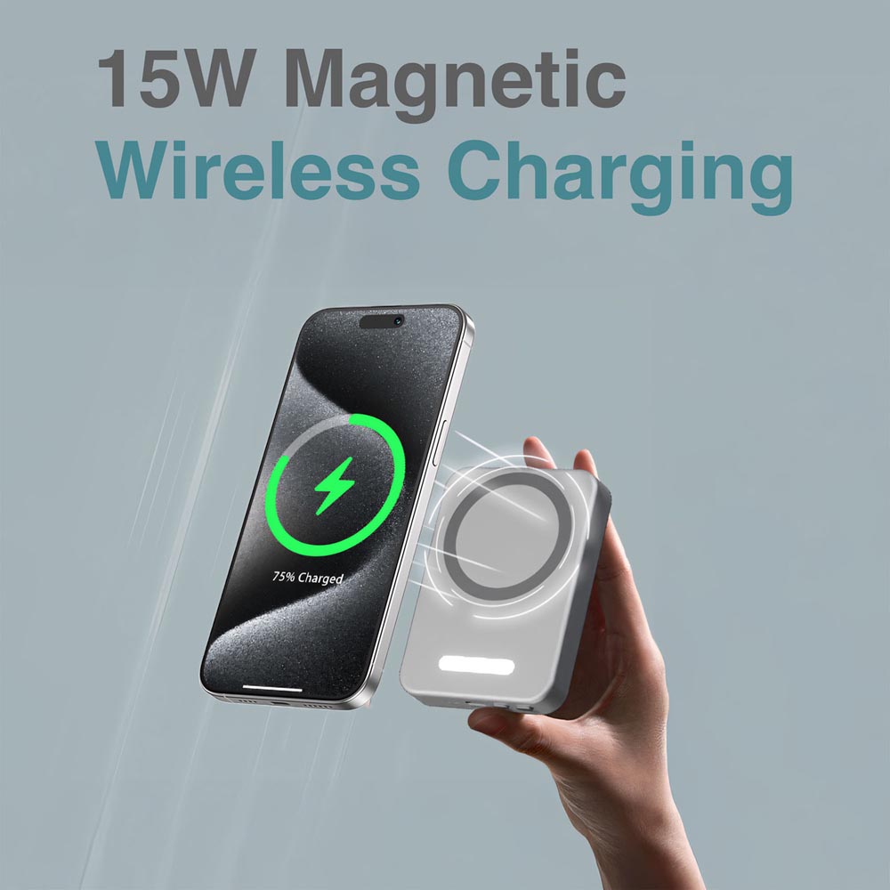 Laser ChargeCore 5000mAh Selfie Powerbank - White - Screenshot 5