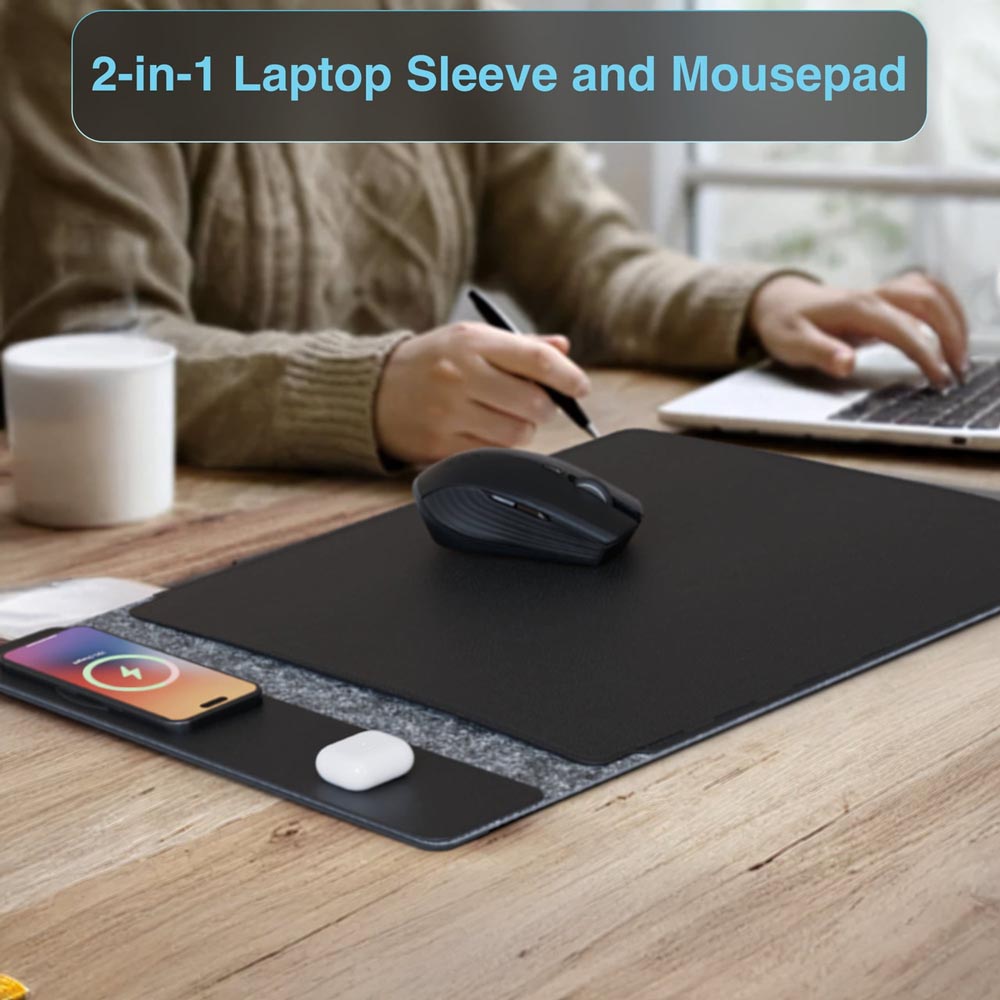 Laser Wireless Charging Laptop Sleeve Up to 16 Inch - Black - Screenshot 4