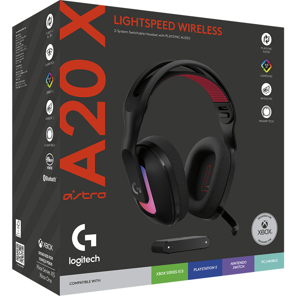 Logitech G Astro A20X PLAYSYNC Wireless Headset Black PC EB