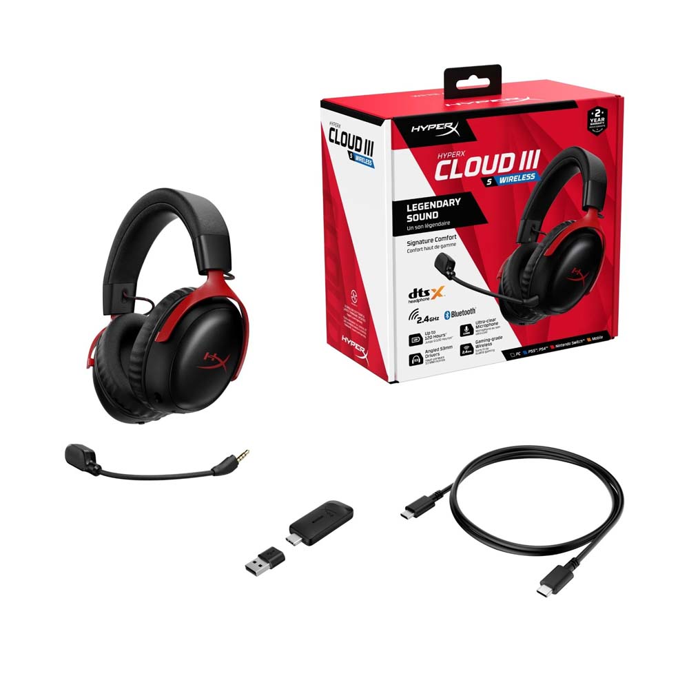 HyperX - Cloud III S Wireless Gaming Headset - Black/Red - Screenshot 3