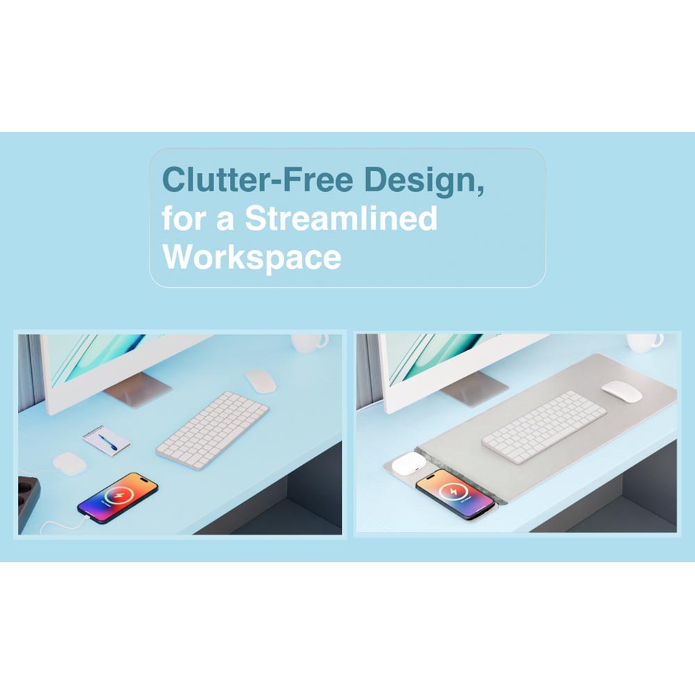 Laser Wireless Charging Desk Mat - Grey - Screenshot 4