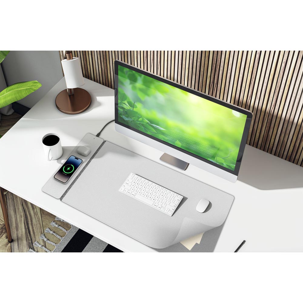 Laser Wireless Charging Desk Mat - Grey - Screenshot 5
