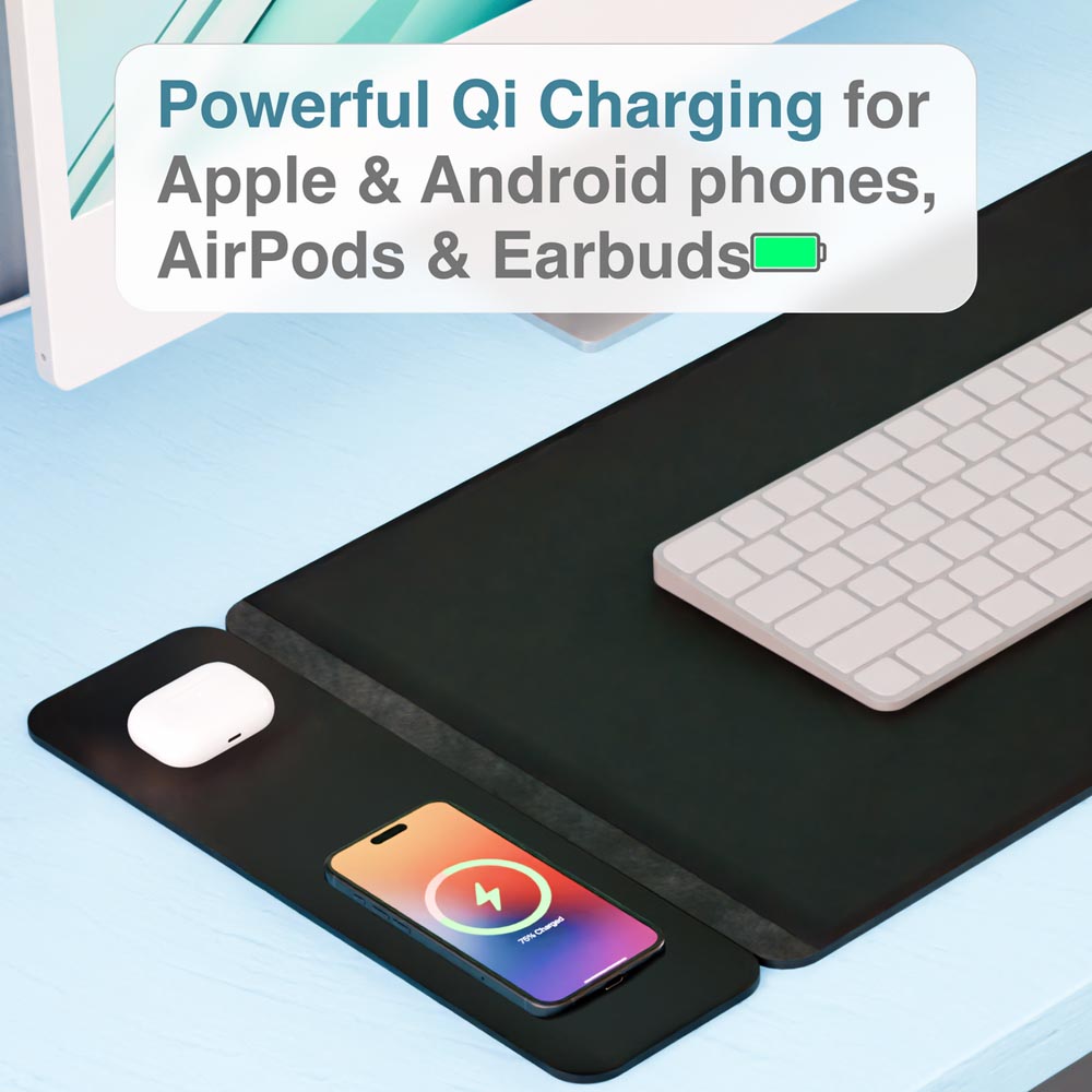 Laser Wireless Charging Desk Mat - Black - Screenshot 8